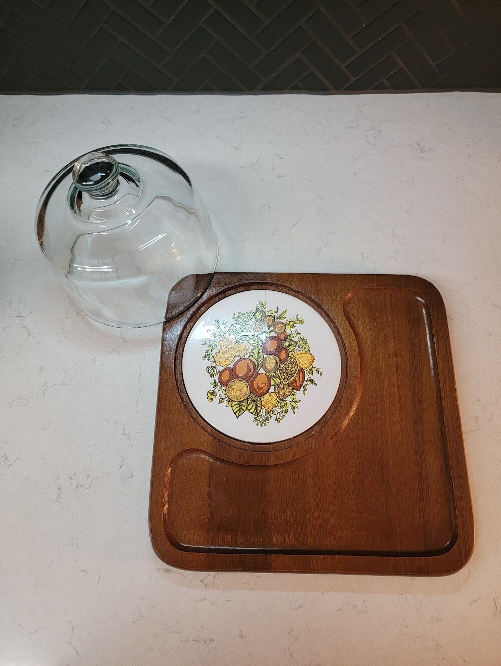 Vintage Goodwood Cheese Tray With Spice Of Life Tile & Cloche - Picture 3 of 4